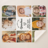 Oma 8-Foto Collage Tekst Gift Gepersonaliseerd Sherpa Deken (Voorkant (horizontaal))