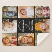 Oma 8-Foto Collage Tekst Gift Gepersonaliseerd Sherpa Deken (Voorkant (horizontaal))
