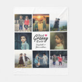 Oma 8-fotocollage aangepaste kleinkinderen namen fleece deken (Voorkant)