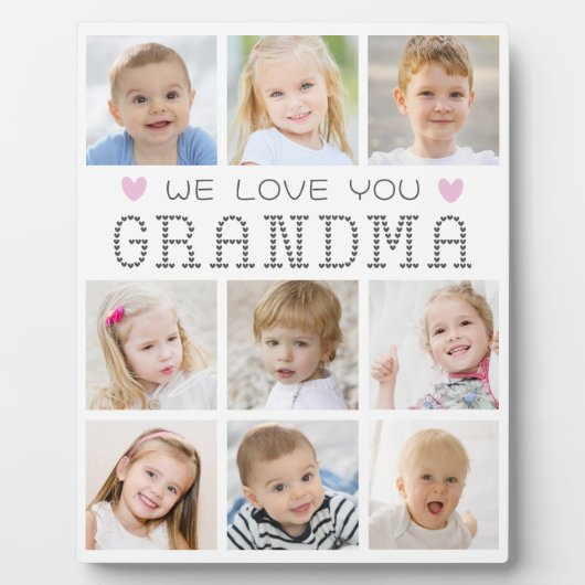 Oma 9 fotocollage harten aangepaste kleuren fotoplaat (Voorkant)