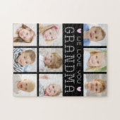Oma 9 fotocollage harten aangepaste kleuren legpuzzel (Horizontaal)