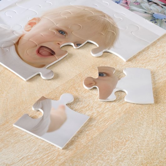 Oma 9 fotocollage harten aangepaste kleuren legpuzzel (Zijkant)