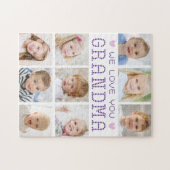 Oma 9 fotocollage harten aangepaste kleuren legpuzzel (Horizontaal)