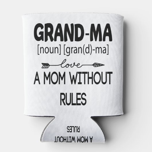 oma A Mam zonder regels Moederdag 2021 Blikjeskoeler (Achterkant)