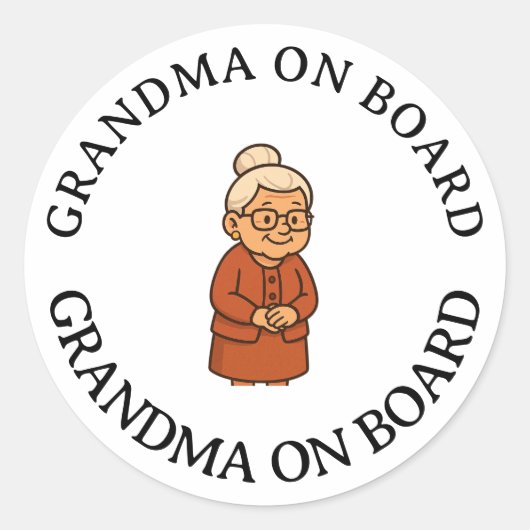 Oma Aan Boord Ronde Sticker (Voorkant)