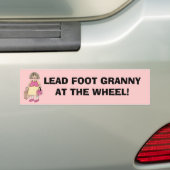 OMA AAN HET STUUR! Bumpersticker (Op auto)