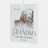 Oma Aandenken Foto Herinnering Glas Ornament (Voorkant links)