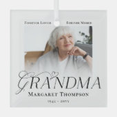 Oma Aandenken Foto Herinnering Glas Ornament (Voorkant)
