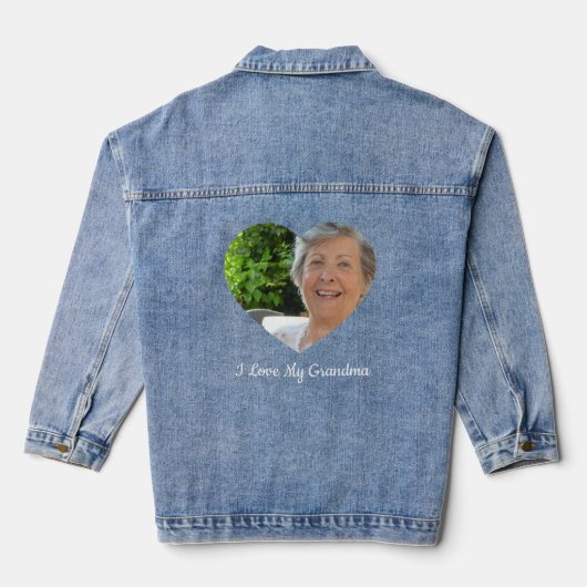 Oma Aangepaste foto Grootouderdag Denim Jacket (Achterkant)