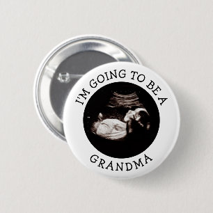 Oma Aankondiging   Baby Shower Ultrasound Foto Ronde Button 5,7 Cm