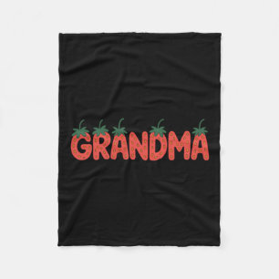 Oma Aardbei Zomerfruit - Moederdag Fleece Deken