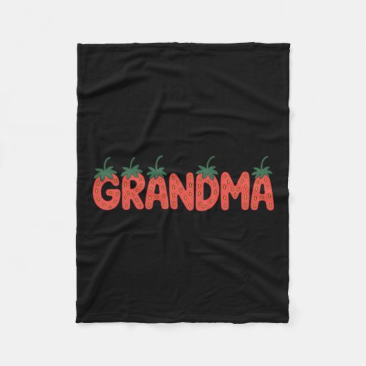 Oma Aardbei Zomerfruit - Moederdag Fleece Deken (Voorkant)