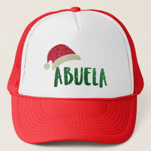 Oma Abuela Kerstman Hoed - Glitter Kerstcadeau Trucker Pet