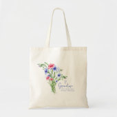 Oma als een Mam Modern Script Waterverf Floral Tote Bag (Voorkant)
