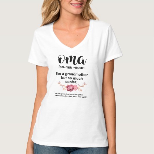 Oma als grootmoeder, koeler koute t-shirt (Voorkant)