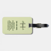 Oma Ambacht Groen Gehaakt Appel Initiaal Naam Bagagelabel (Achterkant horizontaal)