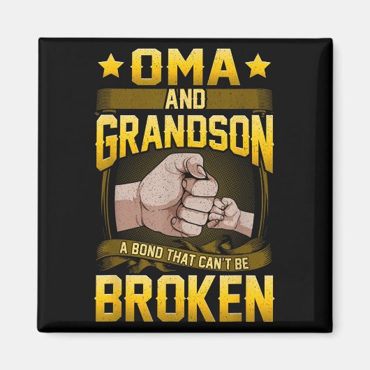Oma And Grandson A Bond That Can't Be Broken Shirt Magneet (Voorkant)