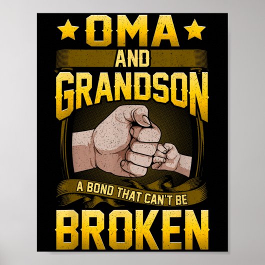 Oma And Grandson A Bond That Can't Be Broken Shirt Poster (Voorkant)