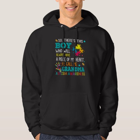 Oma Autism Austistic Boy Piece Mijn He Hoodie (Voorkant)