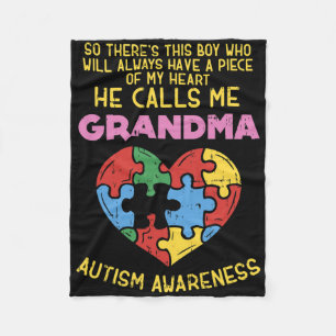Oma Autisme Bewustzijn Autistische Jongen Stuk Mij Fleece Deken