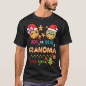 Oma Baby Geslacht Onthullen Kerstmis Gingerbread B T-shirt (Voorkant)