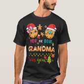 Oma Baby Geslacht Onthullen Kerstmis Gingerbread B T-shirt (Voorkant)