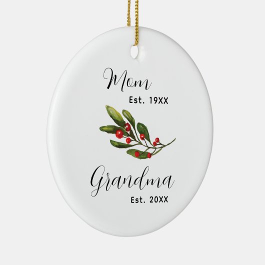 Oma Baby's Foto Kerst Keepsake Keramisch Ornament (Rechts)