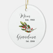 Oma Baby's Foto Kerst Keepsake Keramisch Ornament (Links)