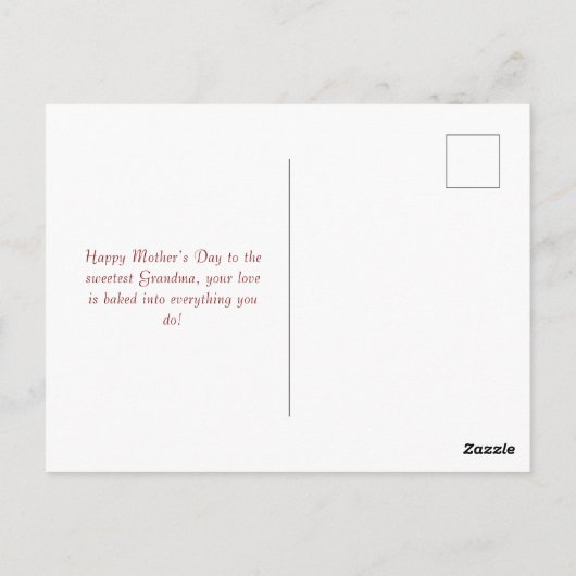  oma bakken Moederdag retro Briefkaart (Achterkant)