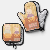 Oma bakt koekjes ovenwant & pannenlap set (Voorkant / Achterkant)
