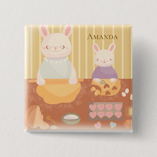 Oma bakt koekjes vierkante button 5,1 cm (Voorkant)