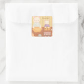 Oma bakt koekjes vierkante sticker (Tas)