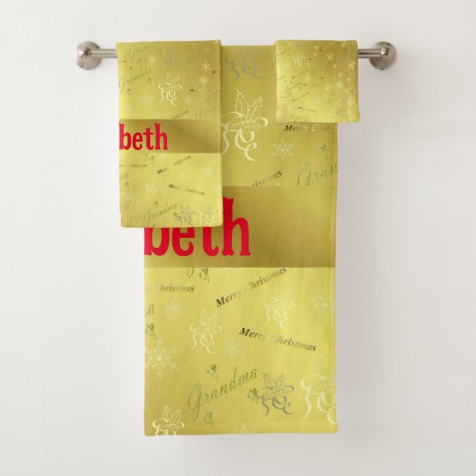 oma, Bath Towel Set, Kerstmis, set, home, Bad Handdoek (Insitu)