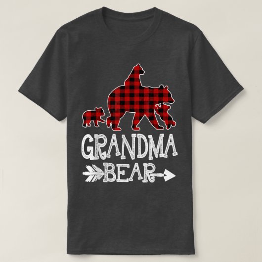 Oma Beer Drie Cubs Red Pset Mama Kerstmis P T-shirt (Design voorkant)