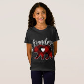 Oma Beer Kerst Buffel geruite decoratie T-shirt (Voorkant volledig)