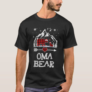 Oma Beer Kerstmis Pajama Red Pset Buffalo T-shirt
