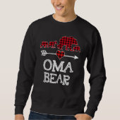 Oma Beer Kerstmis Pajama Red Pset Buffalo Trui (Voorkant)