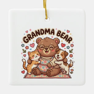 Oma Beer Knuffel Keramisch Ornament
