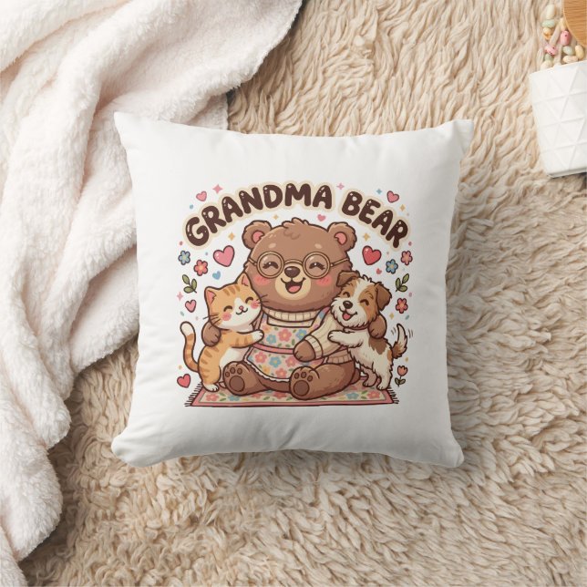 Oma Beer Knuffel Kussen (Deken)