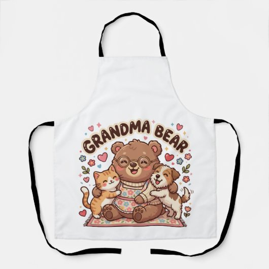 Oma Beer Knuffel Schort (Voorkant)