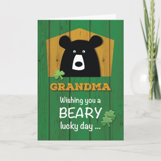Oma, Beer & Shamrocks op St. Patrick's Day Kaart (Voorkant)