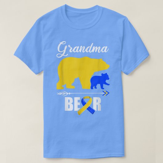 Oma Beer T21 Grootkind, Omlaag Syndrome Awarenes T-shirt (Design voorkant)