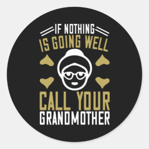 Oma - Bel je oma Ronde Sticker