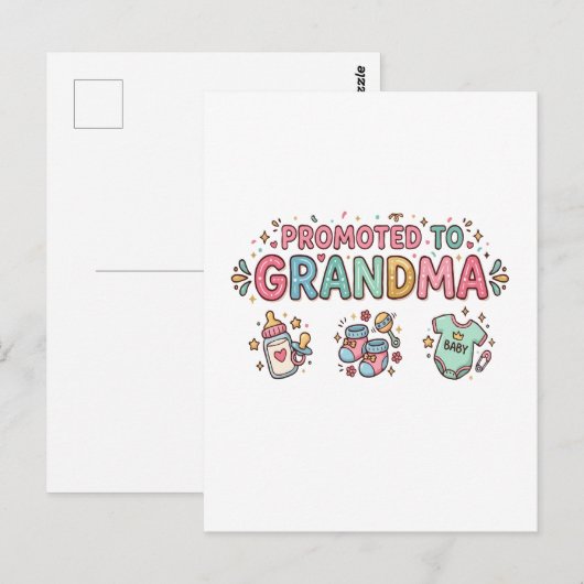 Oma Bevordering Aankondiging Briefkaart (Voorkant / Achterkant)