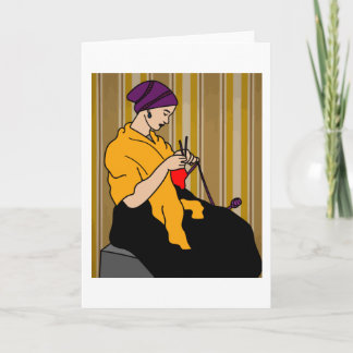 Oma bij de breihobby haken kaart