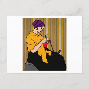 Oma bij de katting-hobby-kruising briefkaart