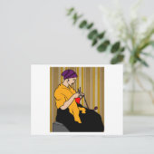 Oma bij de katting-hobby-kruising briefkaart (Staand voorkant)