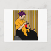 Oma bij de katting-hobby-kruising briefkaart (Voorkant)