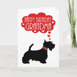 Oma Birthday met Silhouette Scottish Terrier Kaart