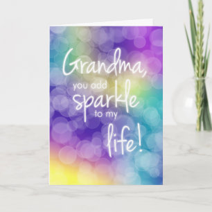 Oma Birthday, voeg je Sparkle, Colorful Bokeh toe Kaart